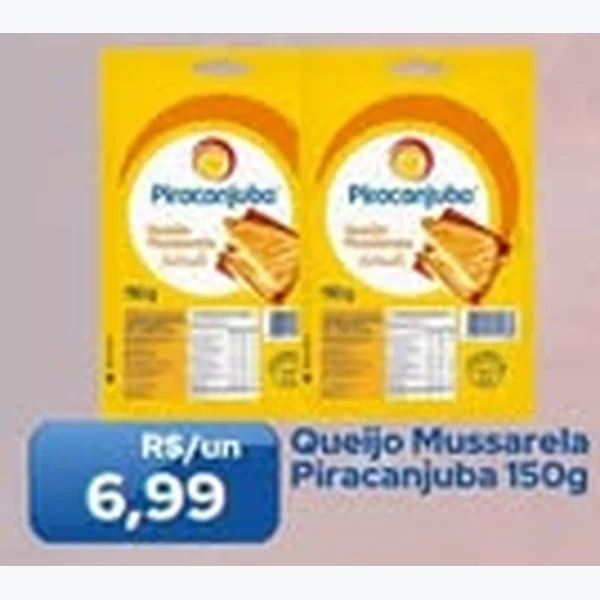 Recorte do encarte de Queijo Mussarela Piracanjuba 150 g