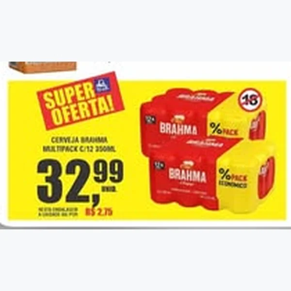 Recorte do encarte de Cerveja Brahma 12 un × 350 ml