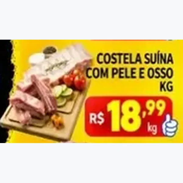 Recorte do encarte de Costela Suína com Pele e Osso