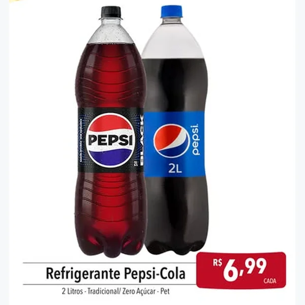 Recorte do encarte de Refrigerante Zero Açúcar Pepsi-Cola 2 L