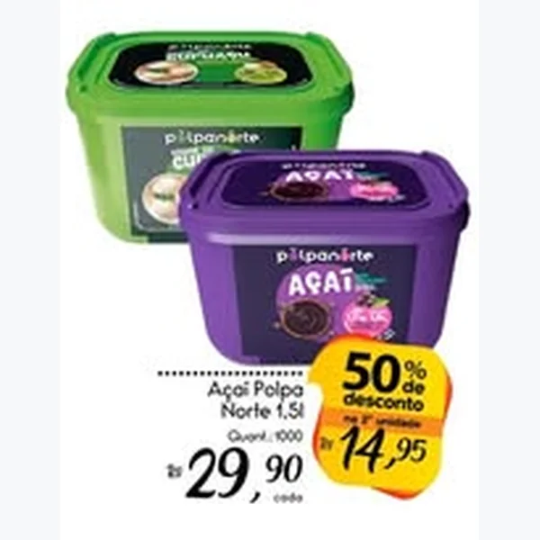 Recorte do encarte de Açaí Polpa Norte 1,5 L