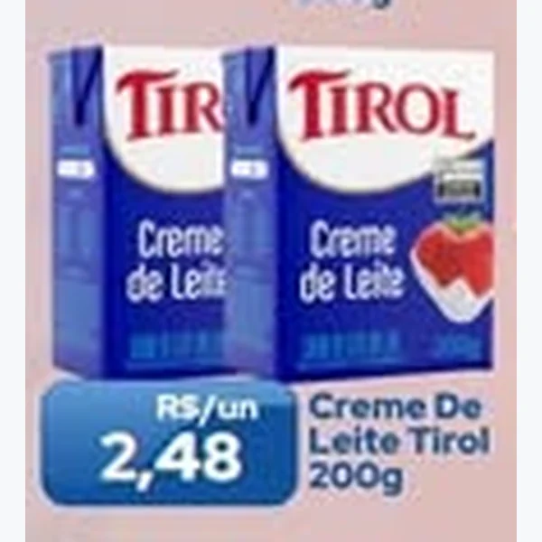Recorte do encarte de Creme de Leite Tirol 200 g