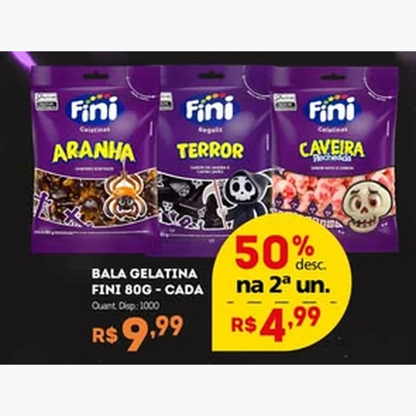Recorte do encarte de Bala Gelatina Terror Fini 80 g