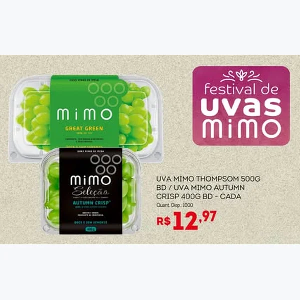 Recorte do encarte de Uva Autumn Crisp Mimo 400 g