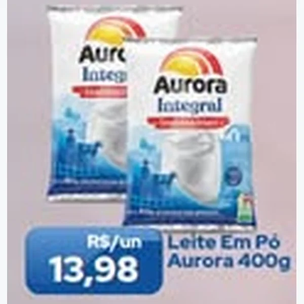 Recorte do encarte de Leite em Pó Integral Aurora 400 g