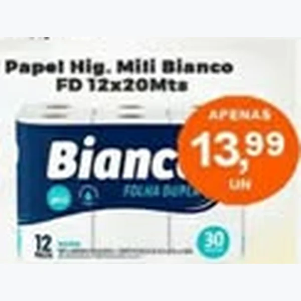 Papel Higiênico Mili Bianco 12 un × 20 un