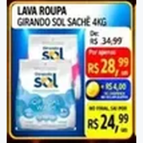 Lava Roupa Sachê Girando Sol 4 kg