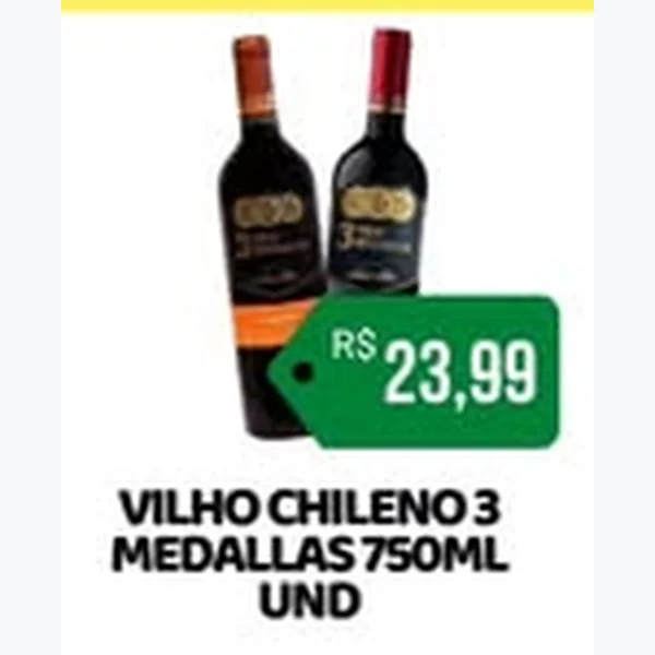 Recorte do encarte de Vinho 3 Medallas 750 ml