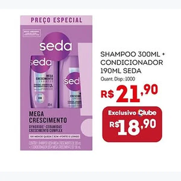 Recorte do encarte de Shampoo e Condicionador Seda 2 un