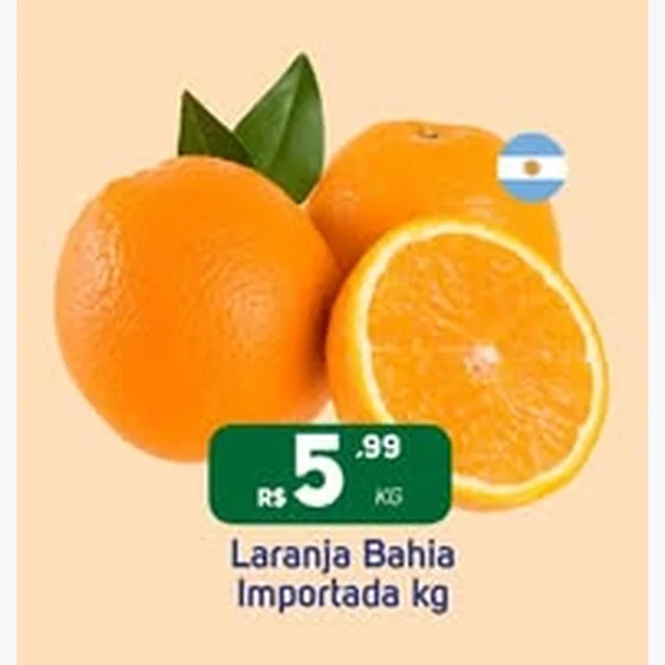 Recorte do encarte de Laranja Bahia Importada