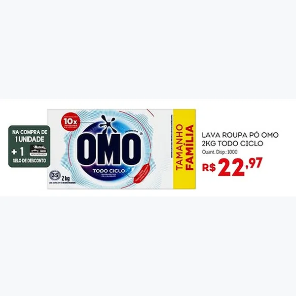 Lava Roupa Pó Omo 2 kg