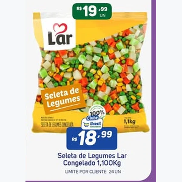Seleta de Legumes Congelado Lar 1,1 kg