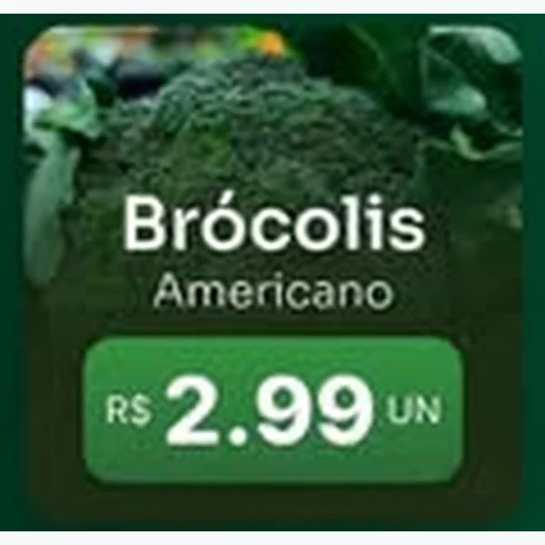 Recorte do encarte de Brócolis Americano