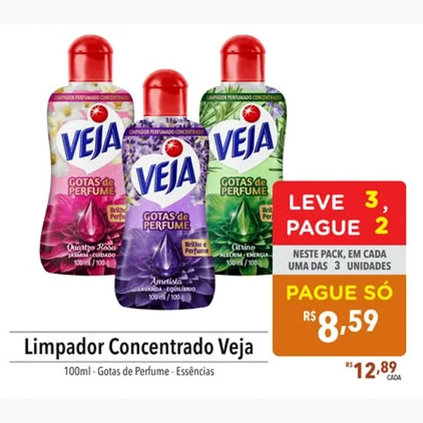 Limpador Concentrado Gotas de Perfume Citrino Veja 100 ml