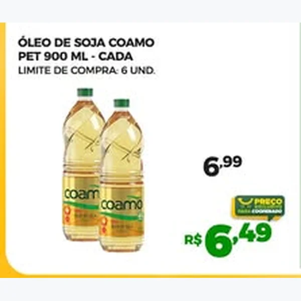 Recorte do encarte de Óleo de Soja Coamo 900 ml