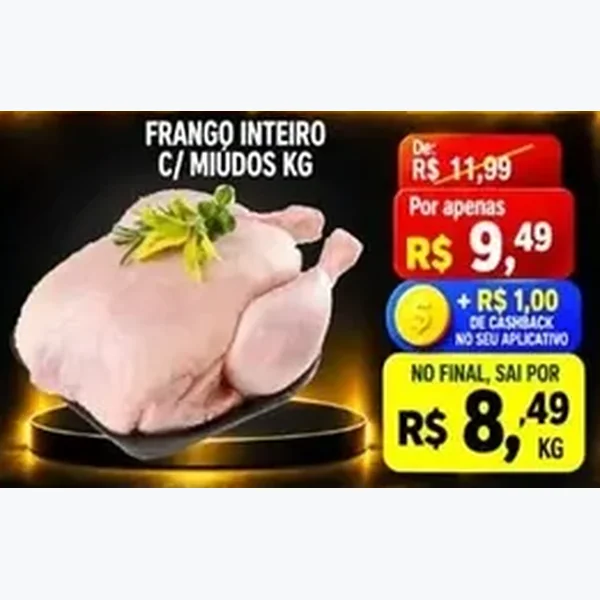 Recorte do encarte de Frango Inteiro C/ Miudos