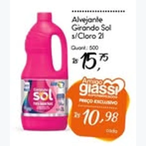 Alvejante sem Cloro Girando Sol 2 L