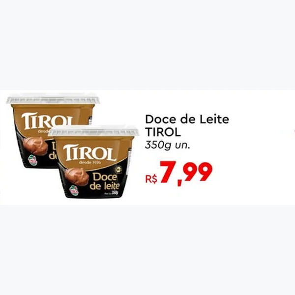 Recorte do encarte de Doce de Leite Tirol 350 g