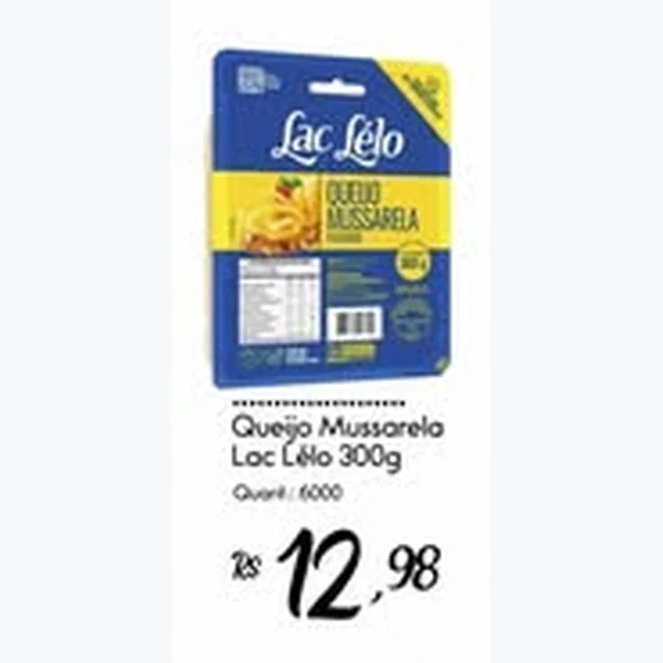 Recorte do encarte de Queijo Mussarela Lac Lélo 300 g