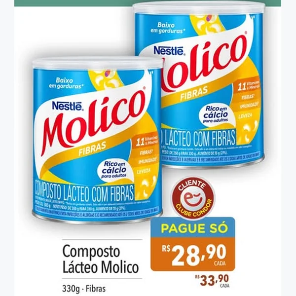 Composto Lácteo Fibras Nestlé Molico 330 g