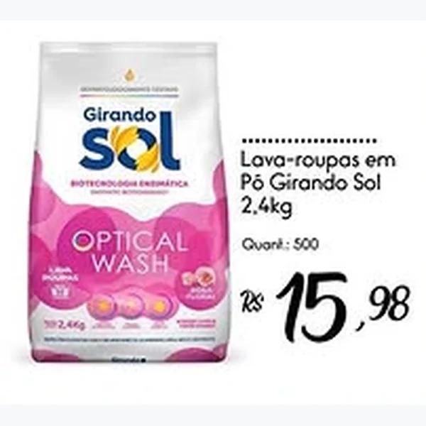 Lava-roupas em Pó Girando Sol 2,4 kg