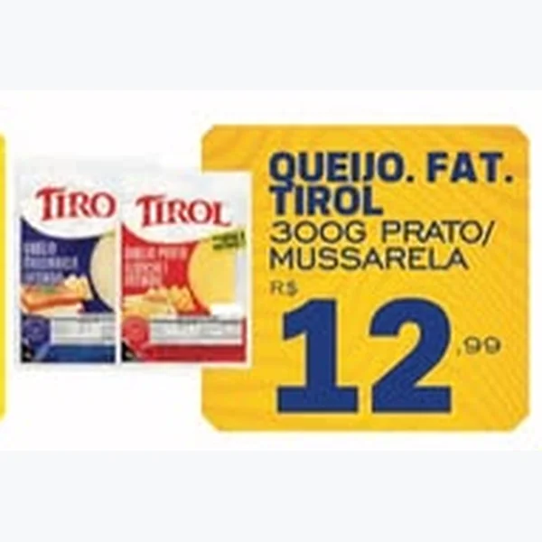 Recorte do encarte de Queijo Mussarela Tirol 300 g