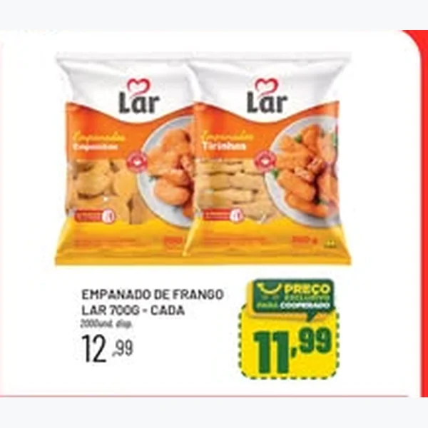 Recorte do encarte de Empanado de Frango Lar 700 g