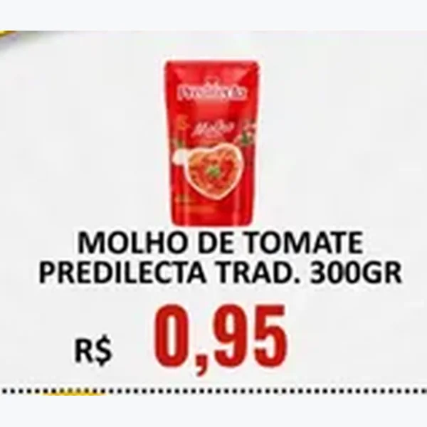 Recorte do encarte de Molho de Tomate Tradicional Predilecta 300 g