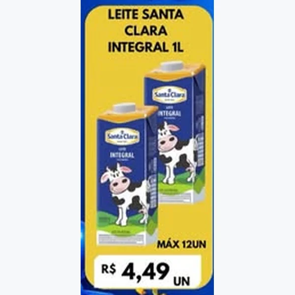 Leite Integral Santa Clara 1 L