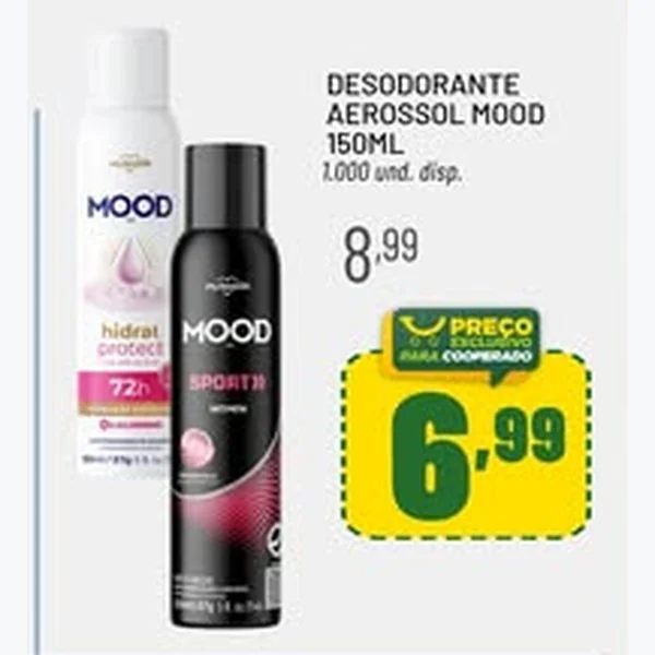 Recorte do encarte de Desodorante Aerossol Mood 150 ml