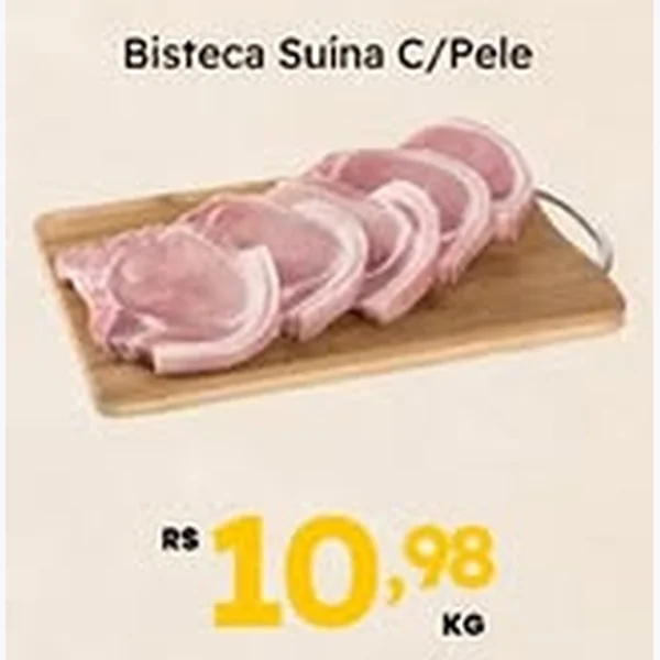 Recorte do encarte de Bisteca Suína C/pele