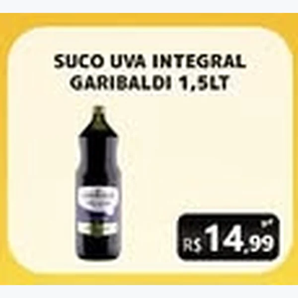 Recorte do encarte de Suco de Uva Integral Garibaldi 1,5 L