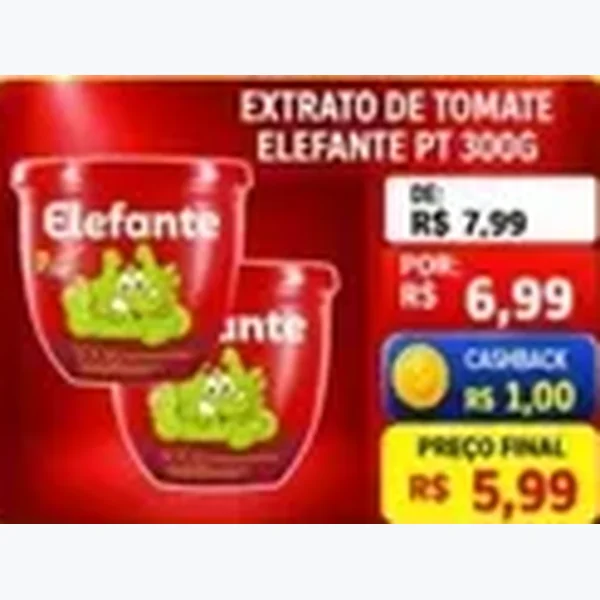 Recorte do encarte de Extrato de Tomate Elefante 300 g
