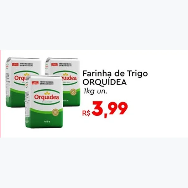 Recorte do encarte de Farinha de Trigo ORQUÍDEA 1 kg