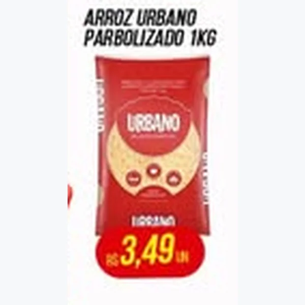 Recorte do encarte de Arroz Parbolizado Urbano 1 kg