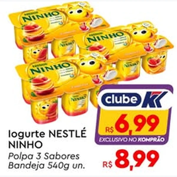 Iogurte Polpa 3 Sabores Nestlé 540 g