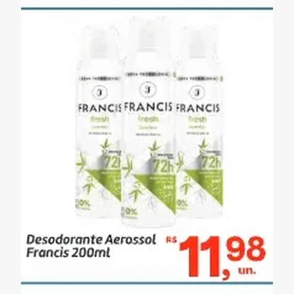 Recorte do encarte de Desodorante Aerossol Francis 200 ml