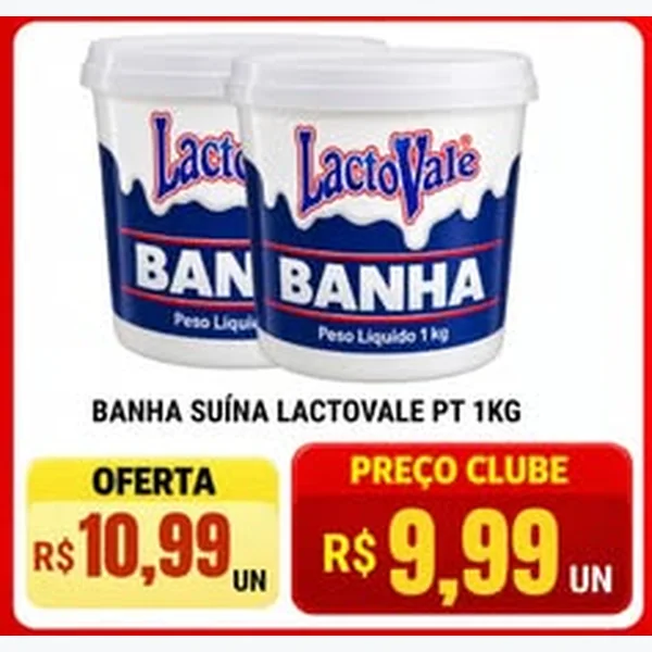 Recorte do encarte de Banha Suína Lactovale 1 kg