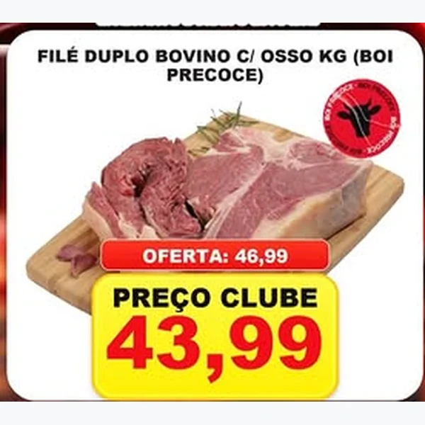 Recorte do encarte de Filé Duplo Bovino C/ Osso Boi Precoce