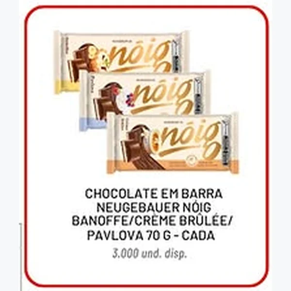 Recorte do encarte de Chocolate em Barra Noig Pavlova Neugebauer 70 g