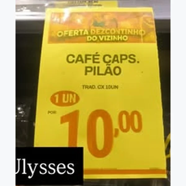 Recorte do encarte de Café Cápsulas Tradicional Pilão 10 un