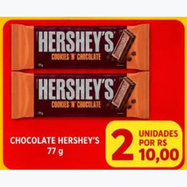 Recorte do encarte de Chocolate Cookies 'n' Chocolate Hershey's 77 g