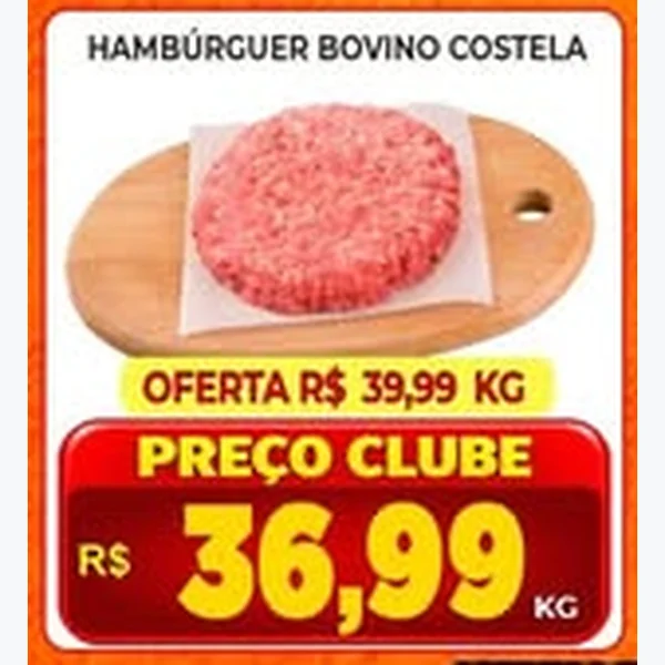 Recorte do encarte de Hambúrguer Bovino Costela