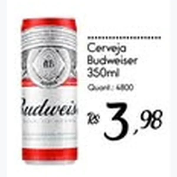 Recorte do encarte de Cerveja Budweiser 350 ml