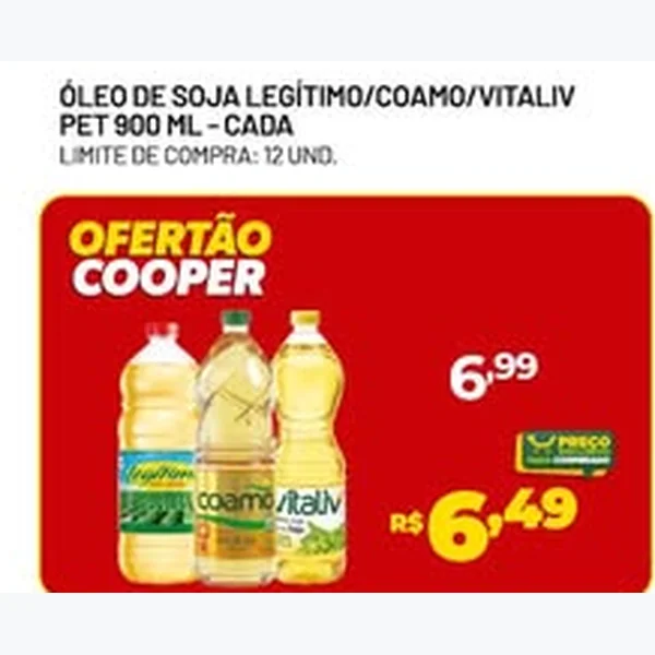 Óleo de Soja Legítimo 900 ml
