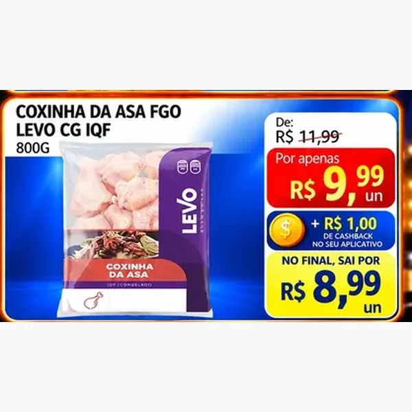 Recorte do encarte de Coxinha da Asa Levo 800 g