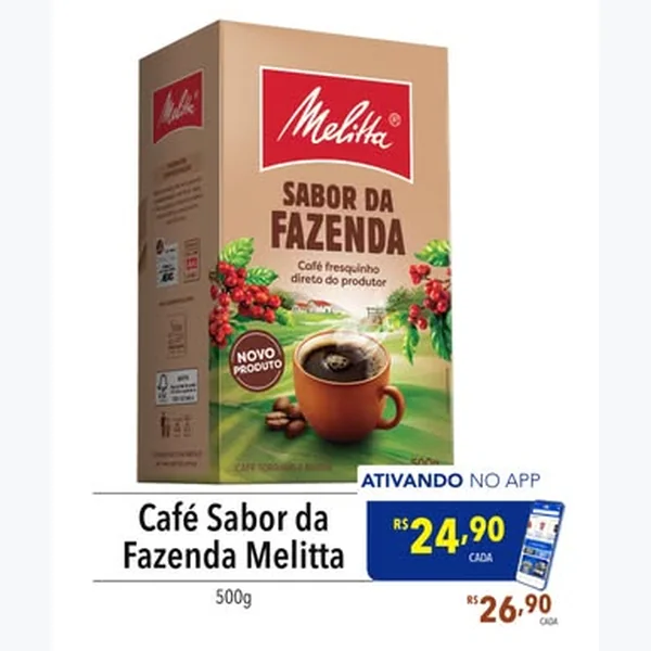 Recorte do encarte de Café Sabor da Fazenda Melitta 500 g