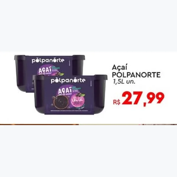 Recorte do encarte de Açaí Polpanorte 1,5 L