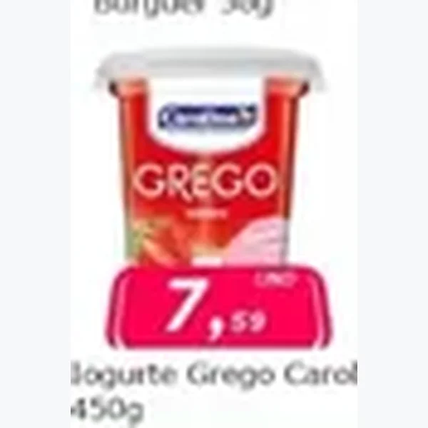 Recorte do encarte de Iogurte Grego Carolina 450 g