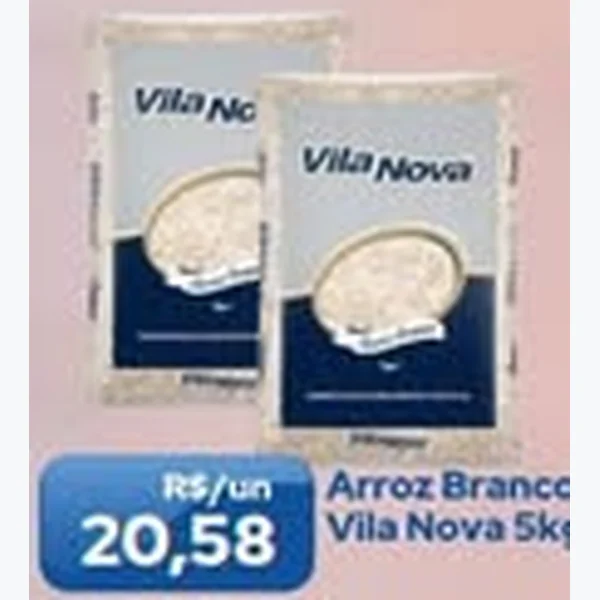 Recorte do encarte de Arroz Branco Vila Nova 5 kg